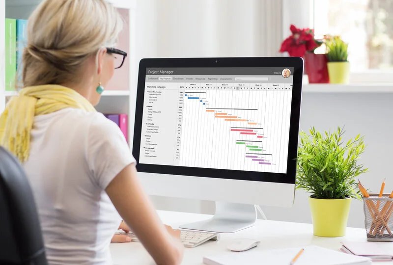 Woman working with computer