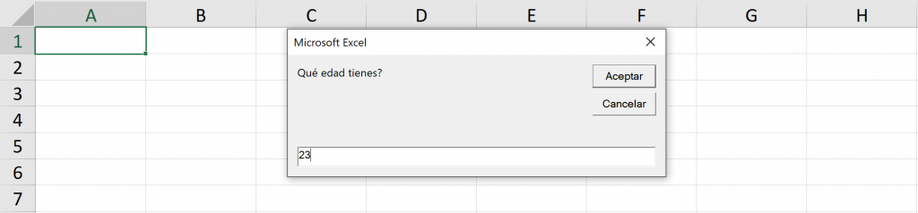 Ejemplo InputBox en VBA de Excel
