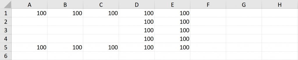 Resultado del ejemplo 5 de Rango Simple VBA en Excel