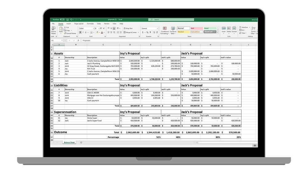 Computer-work-in-excel