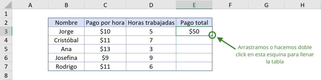 Click drag relative references Excel