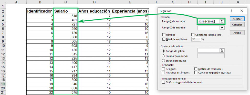 Regresión lineal en Excel: Aprende, calcula, interpreta