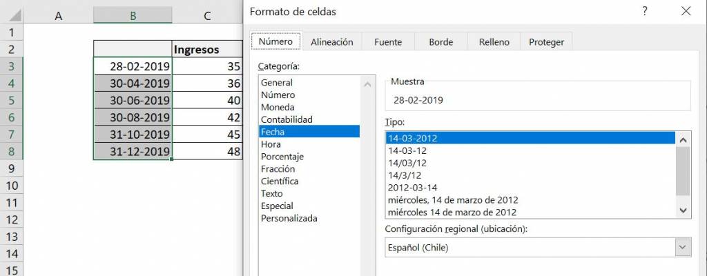 Excel excel herramientas gráficos gráfico de línea ajustar unidades base ventana