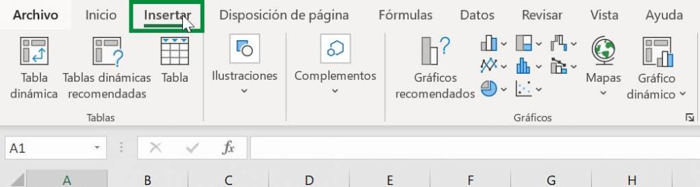 excel insertar