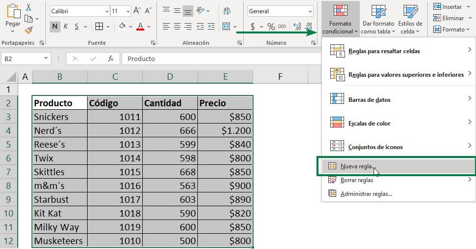 Conditional formatting shade alternate rows.