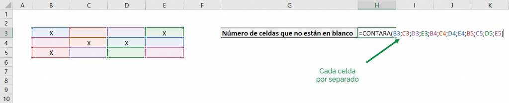 Excel count will count non-blank cells separate range example