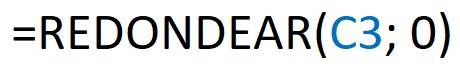 Formula for the round function with decimal number 0