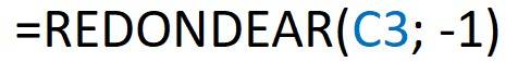 Formula for the round function with decimal number -1