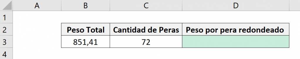 Función REDONDEAR de excel con función o fórmula adentro