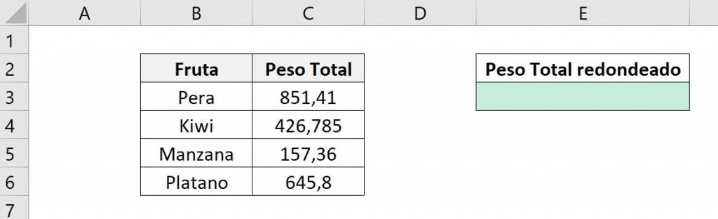 Función REDONDEAR de excel con función en el argumento número