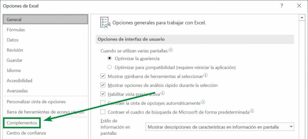 Excel excel correlación herramienta complementos análisis de datos 