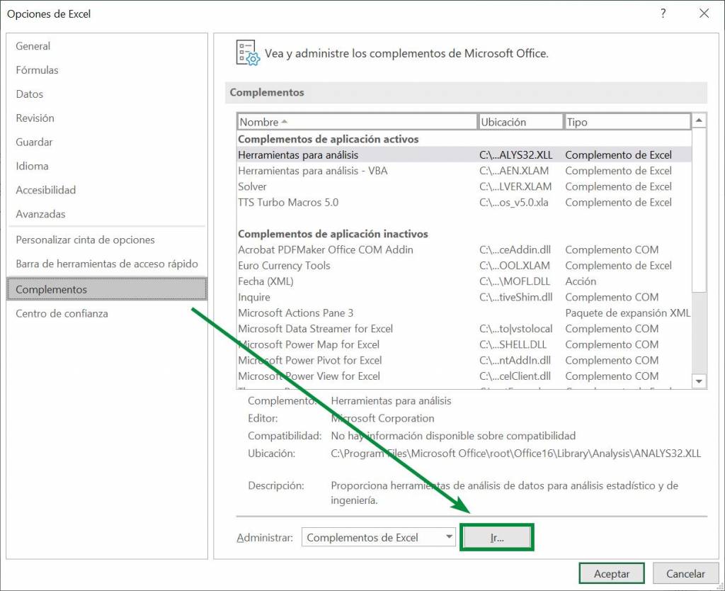 Excel excel correlation tool add-ins data analysis ir