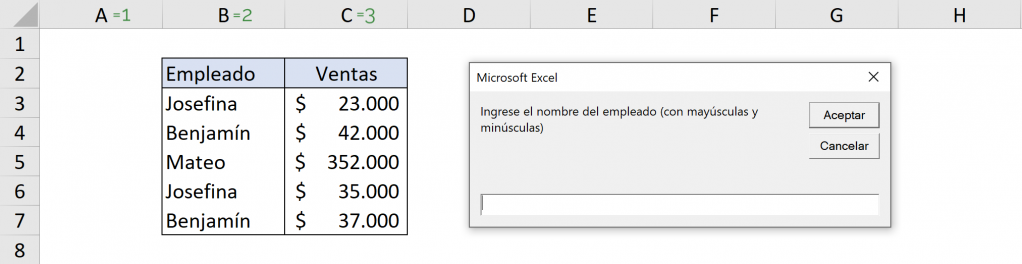 Ejemplo final aplicando todo - Calculadora de Ventas: MsgBox