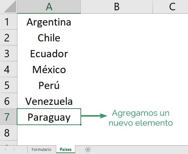 dynamic list in excel