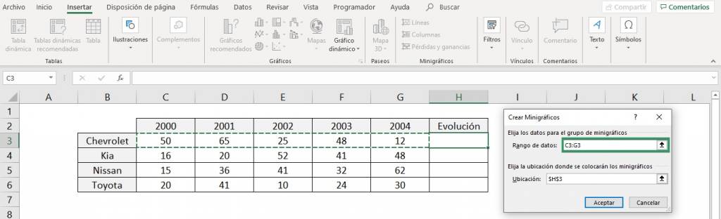 Sparkline in Excel how to create it