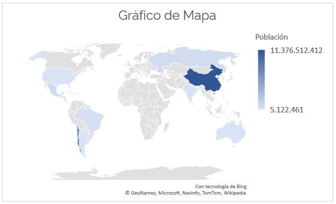 How to insert a map in Excel with the map chart