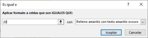 Ejemplos de formatos condicionales