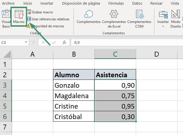 Program macros in excel with visual basic editor