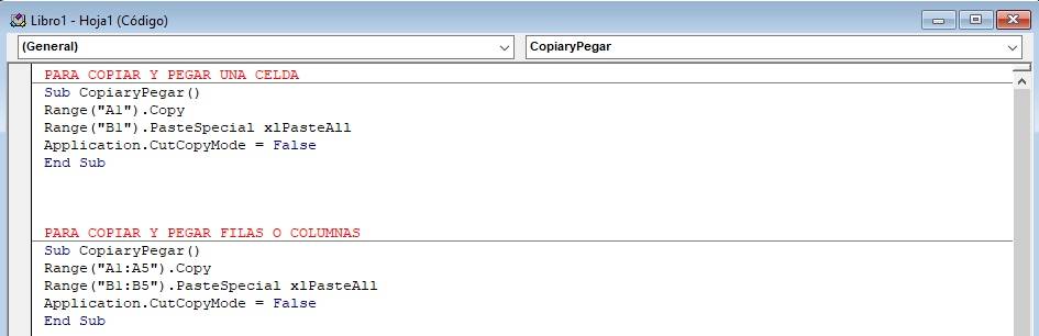 Macro en Excel para copiar el contenido seleccionado