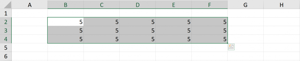 Example 1 Dynamic Range executed in Excel VBA