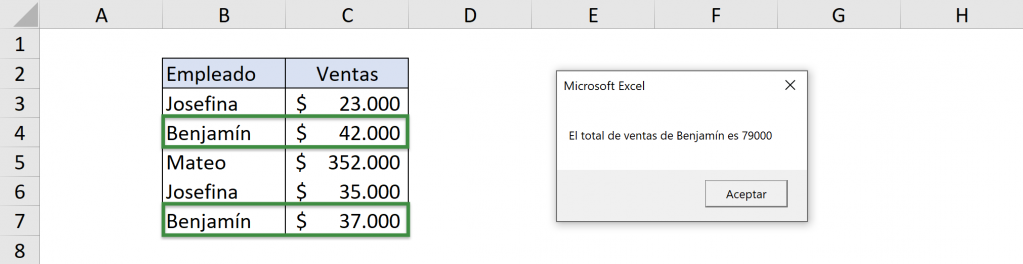 Result of the final example, executed.