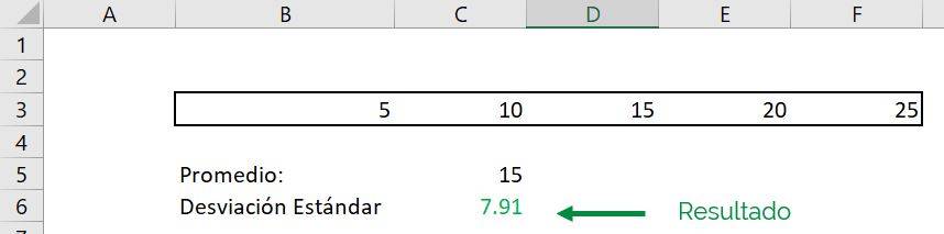 Excel calcular desviación estándar desvest desvest.m desvesta desvestpa ejemplo texto resultado