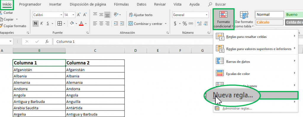 comparar dos columnas en excel comparar dos celdas en excel 