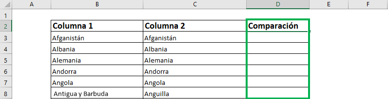 compare two columns that returns a text compare two columns in excel