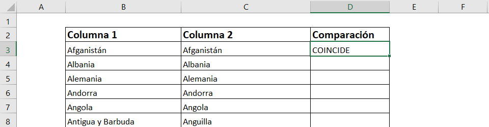 comparar dos columnas en excel comparar dos celdas en excel y que arroje texto