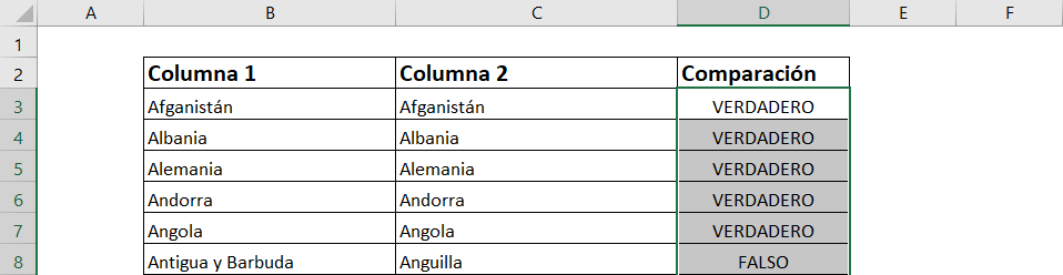 compare two cells in excel compare two columns in excel and return text