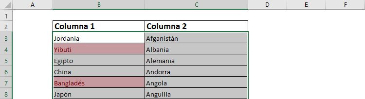 comparar columnas en excel encontrar diferencias en excel comparar celdas en excel