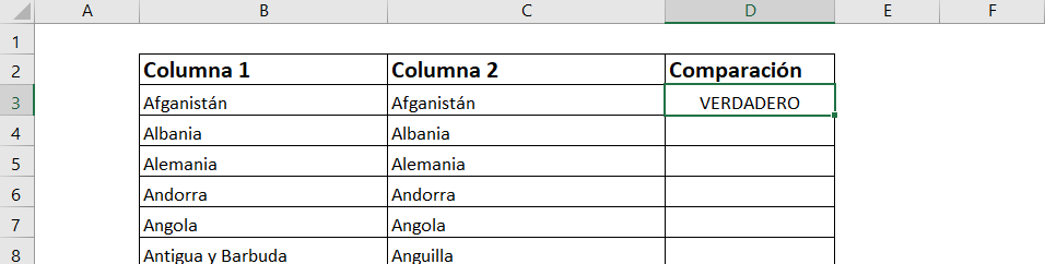 comparar dos columnas excel comparar celdas excel comparar celdas y que devuelva un valor