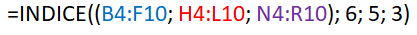 Formula that we use for the Excel INDEX function in its reference form