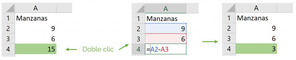 Editar fórmulas de Excel forma 2