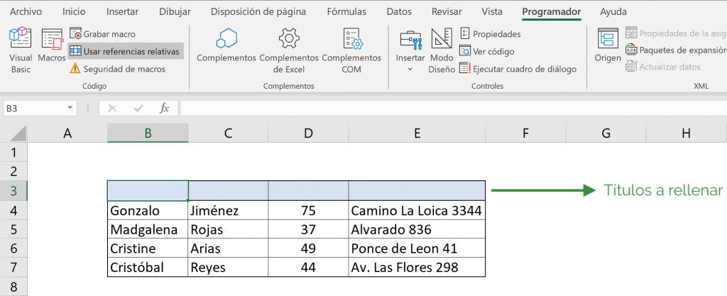 Relative Macro: choose the relative macro option