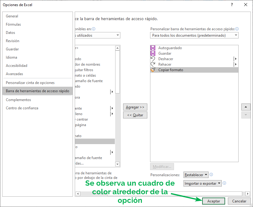 atajos en excel atajos del teclado en excel barra de acceso rapido barra de acceso rapido excel