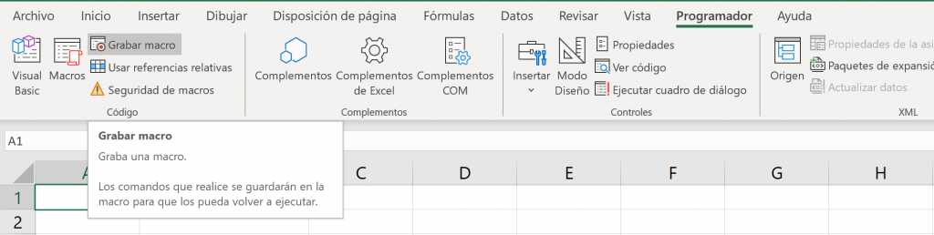 Pin to bar: record the macro