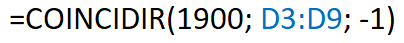 Formula showing how to use Excel's MATCH function with a match greater than