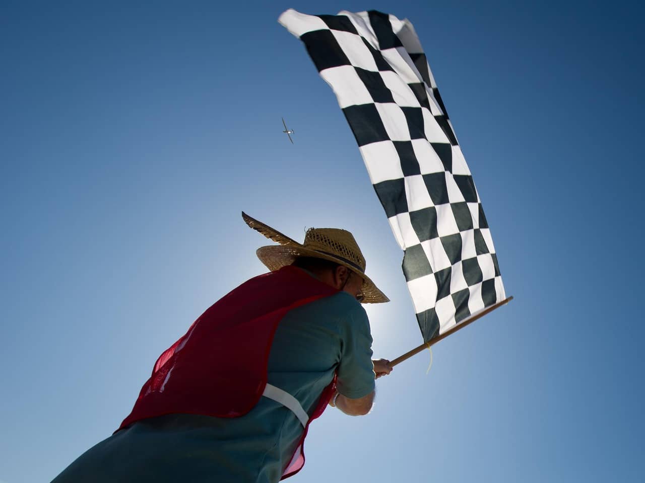 person waving a flag 