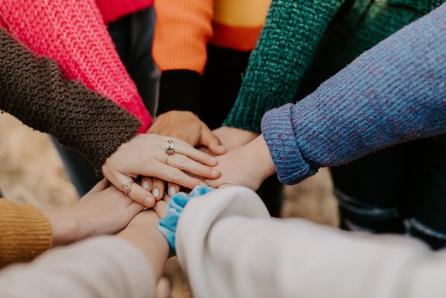 Hands of the human resources team of a company