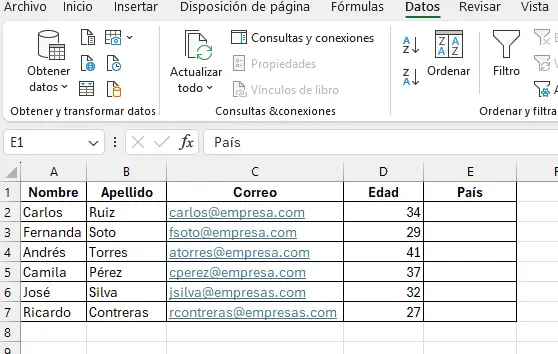 Paso 2 - Tener preparado esos datos