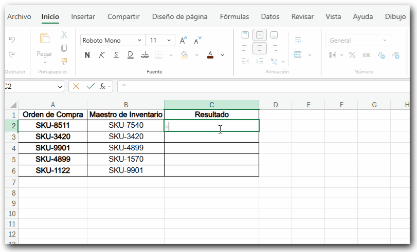 ¿Cómo usar la función COINCIDIR para comparar columnas en Excel?