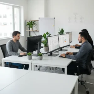 Colaboradores recibiendo soporte en tiempo real del Chat Profesor de Ninja Excel para resolver dudas en Excel.