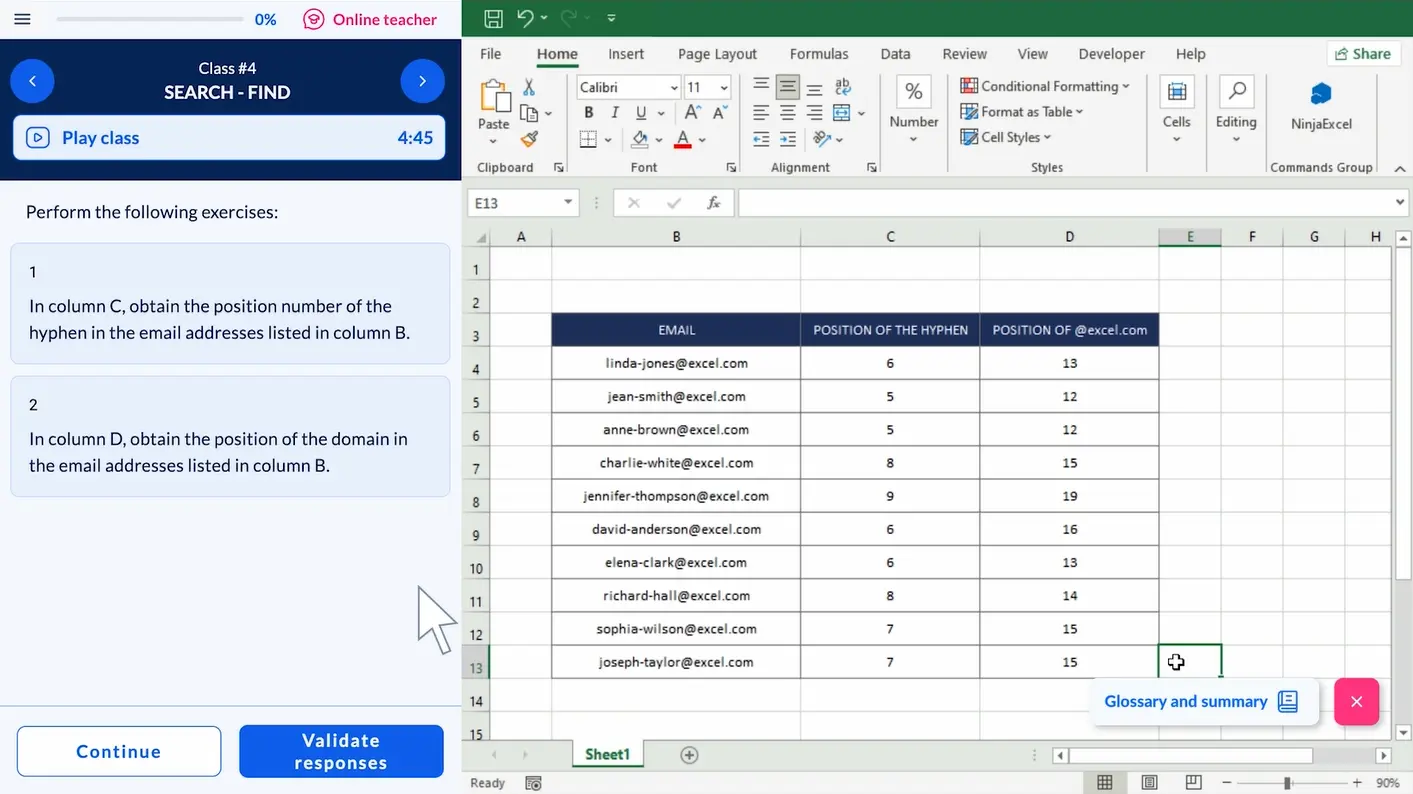 Students learning Excel with Ninja Excel for Education through hands-on data exercises.