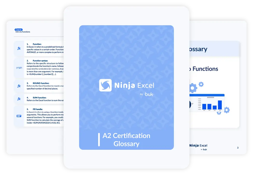 Enterprise Excel training platform offering always-available learning resources such as glossaries, guides, and recap materials