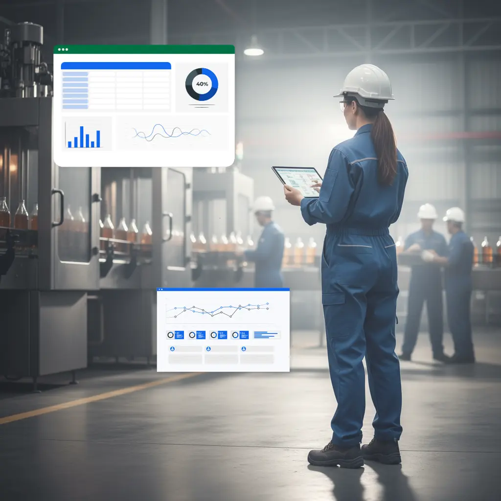 Excel training for food and beverage industry professionals managing production data, logistics reporting and operational performance dashboards