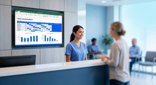 Excel training for healthcare patient scheduling teams tracking appointments cancellations and capacity analysis